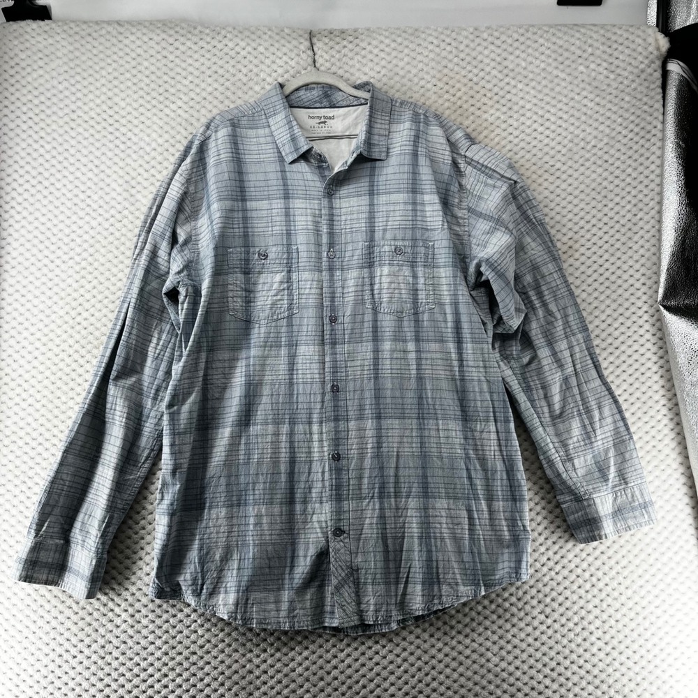 Horny Toad Organic Cotton Plaid Button Up Long Sleeve Shirt‎ XXL